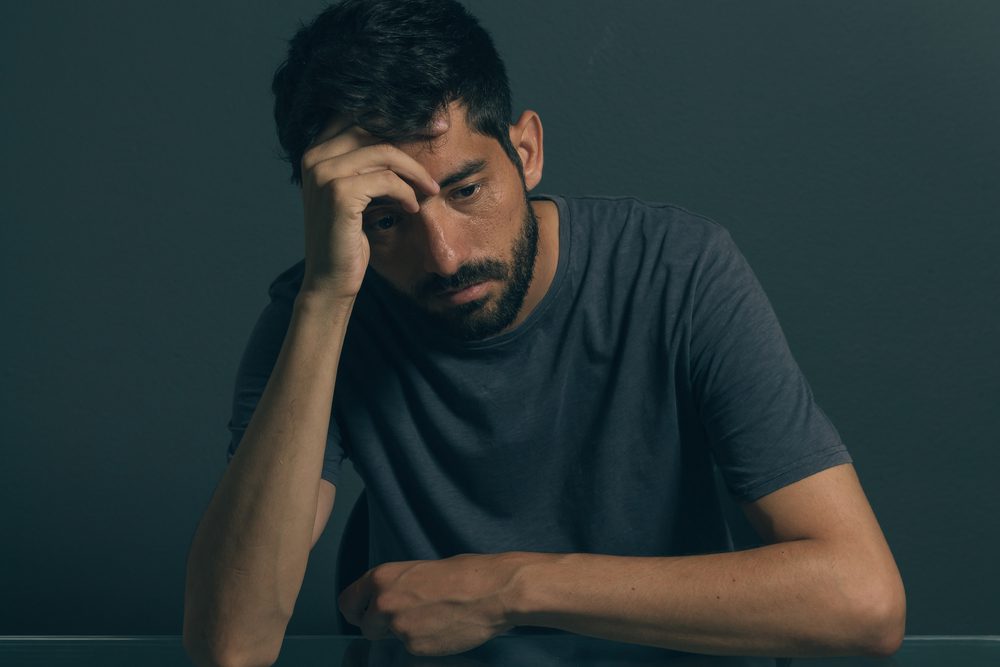 man with anxiety in recovery