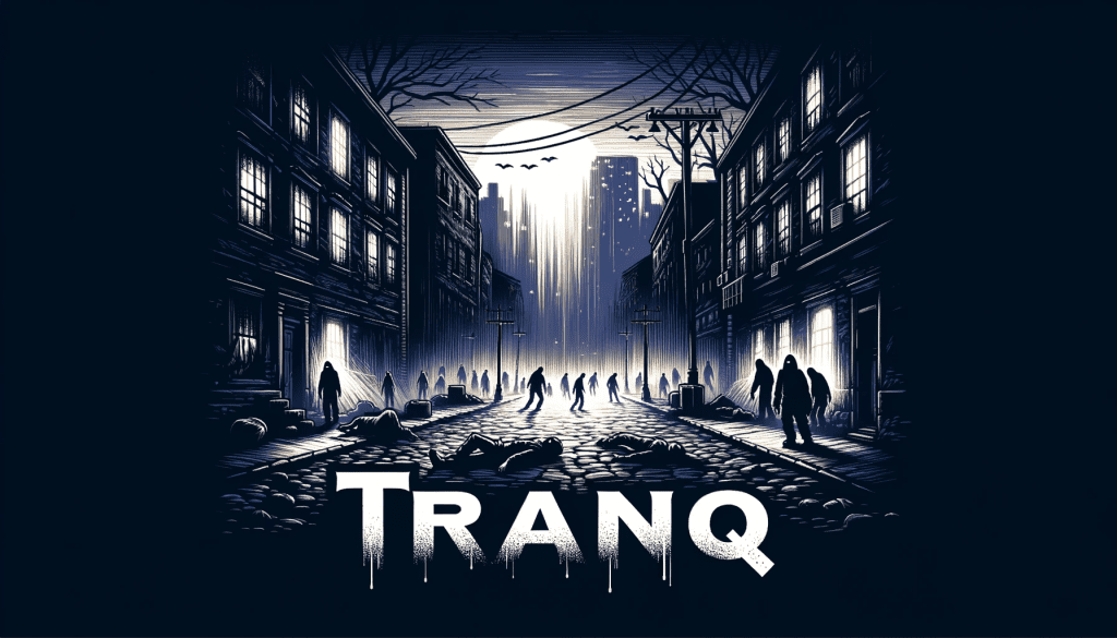 An apocalyptic landscape showing Tranq as the "Zombie Drug."