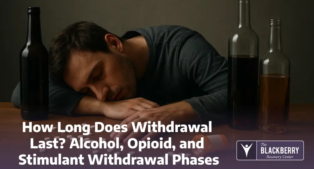 How Long Does Withdrawal Last? Alcohol, Opioid, and Stimulant Withdrawal Phases How Long Does Withdrawal Last? Alcohol, Opioid, and Stimulant Withdrawal Phases